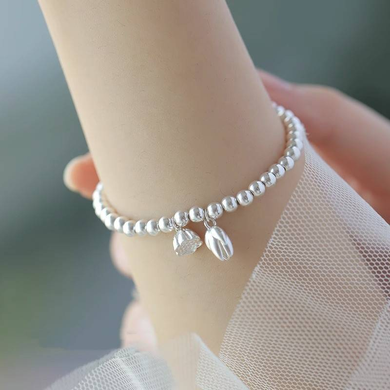 Nytt armband med runda pärlor i legering, slätt lotusfrö, lotuskapselarmband, kvinnligt två världars direktsänd dräneringssmycke_voghion.com