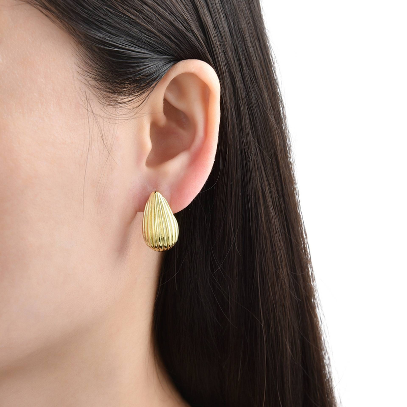 Sieradenset voor dames, modieuze gestreepte oorbellen met waterdruppels, koper verguld, echt goud, hoogwaardige oorbellen voor vrouwen, modieuze, bijpassende oorsieraden_voghion.com