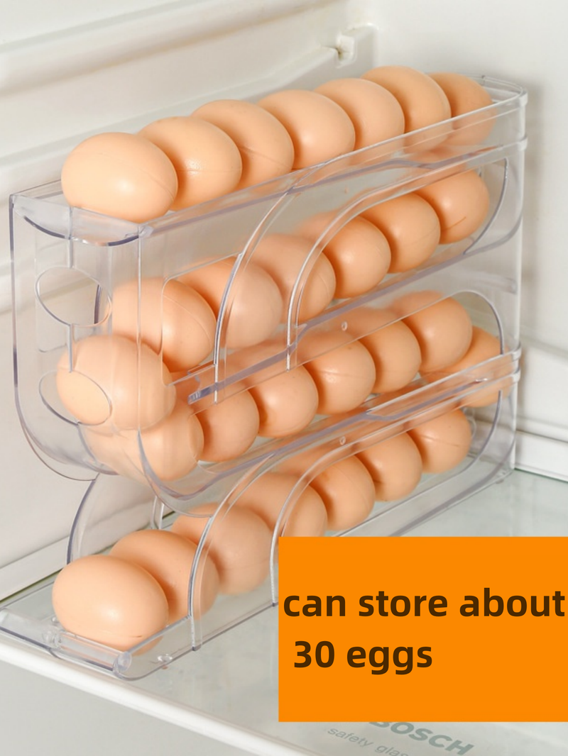 Kitchen Egg Storage Box, Four-layer Slide Type Refrigerator Egg Rack, Automatic Rolling Egg Bracket, Anti-drop Egg Box_voghion.com