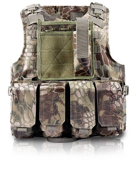 Taktische Weste – Leichte Körperpanzerung der Stufe 3, Molle-kompatibel, Schnellverschluss (Schwarz/Khaki/Grün/Camo, Einheitsgröße)_voghion.com