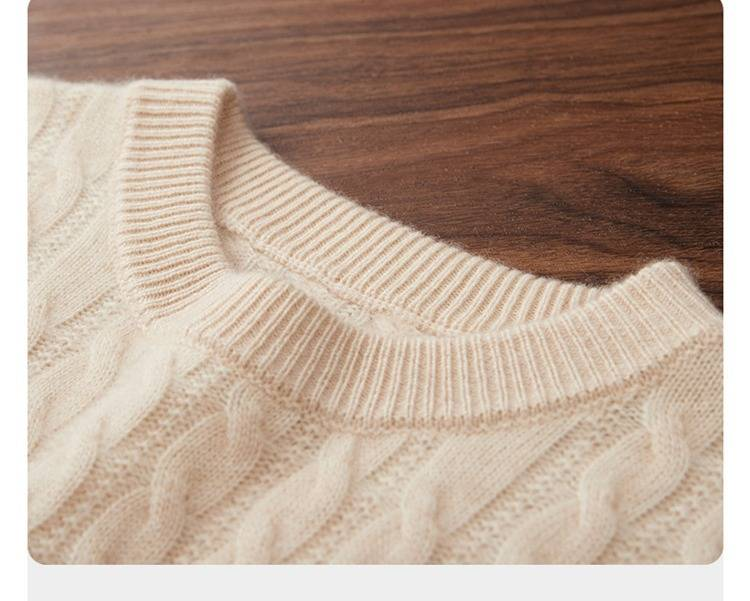 Men’s Cashmere-Like Knit Sweater – Warm Round Neck Button Detail Pullover (Black/Blue/Green/Camel/Gray, S-3XL)_voghion.com