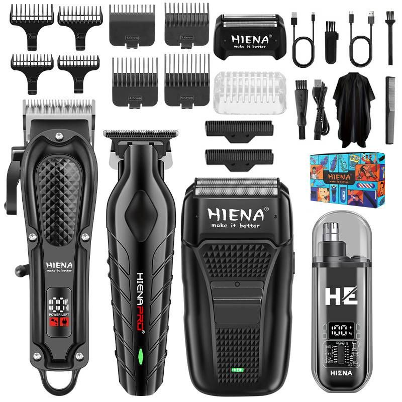 Professional Hair Clipper Kit – USB Rechargeable Cordless Hair Trimmer With LCD Display, Detachable Blades & Multiple Comb Attachments_voghion.com