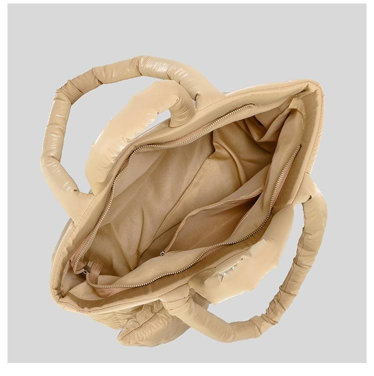 Quilted Puffer Tote Bag For Women - Large Capacity Soft Cloud Shoulder Bag With Nylon Exterior, Lightweight & Stylish Handbag For Travel & Daily Use_voghion.com