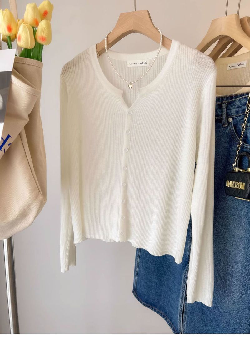 ragazza 6 lana latte blu corto lavorato a maglia per donna primavera e autunno cardigan a maniche lunghe piccolo profumo stile strato interno base_voghion.com