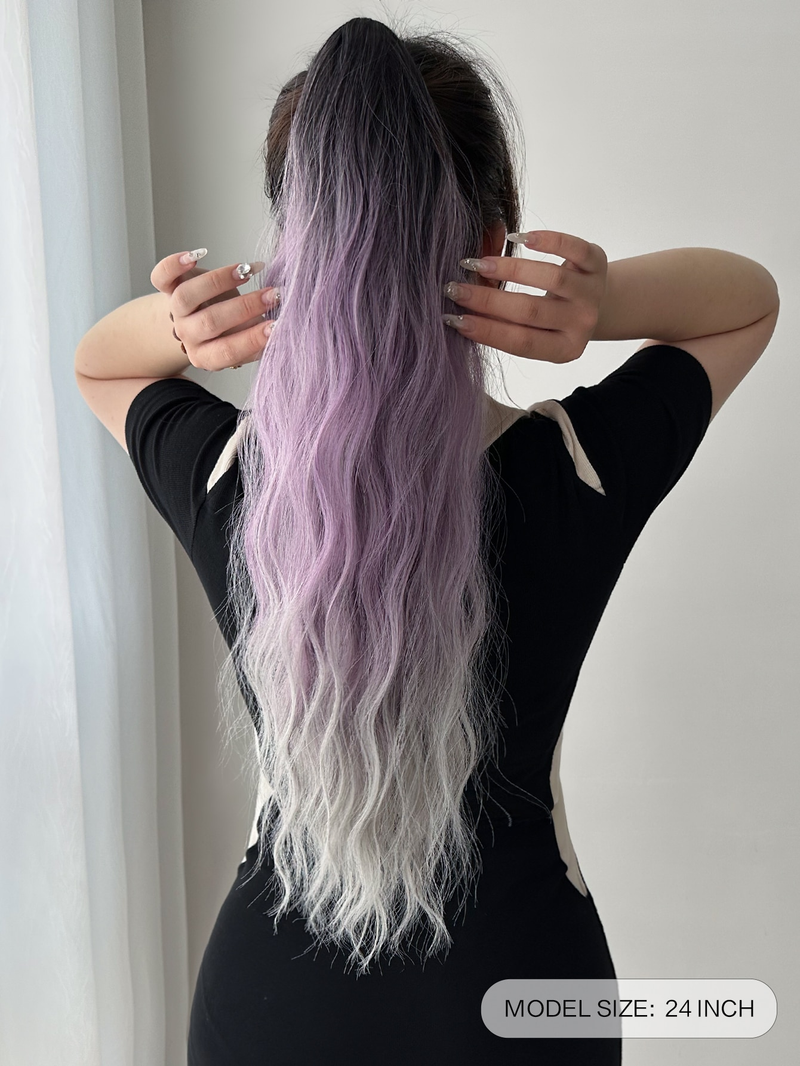 Artiglio per estensione coda di cavallo 22-24 pollici Clip dritta ondulata riccia in parrucchino Un pezzo A Jaw Long Pony per donna blu con_voghion.com