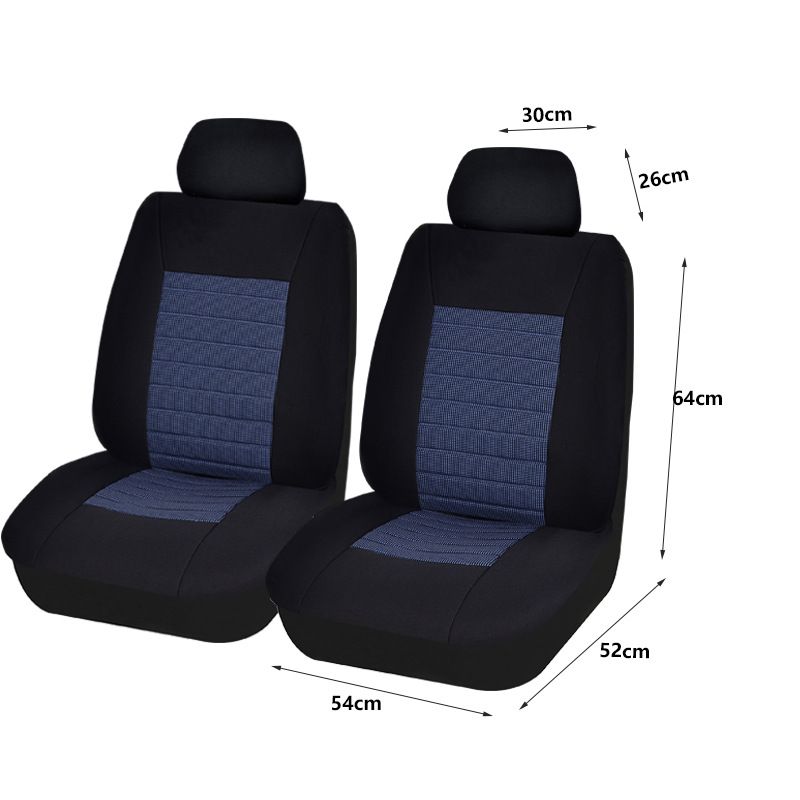 Donkerblauwe jacquard mesh stoffen stiksels autostoelhoes vier seizoenen algemeen doel kussen eenvoudig te installeren_voghion.com