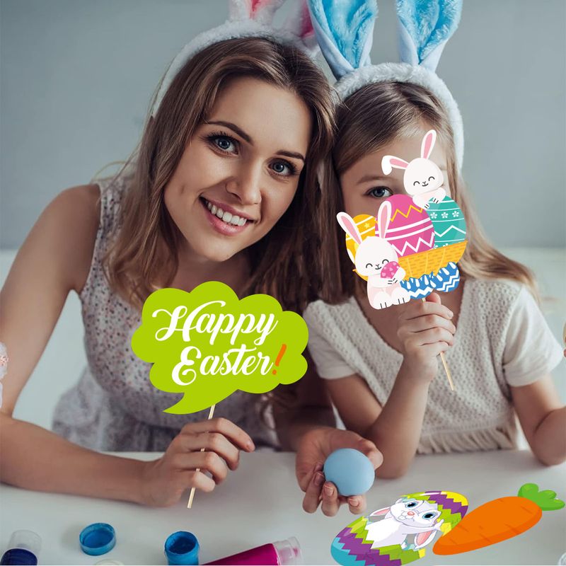 28 adet Paskalya yumurtası temalı parti komik fotoğraf aksesuarları toptan özelleştirme_voghion.com