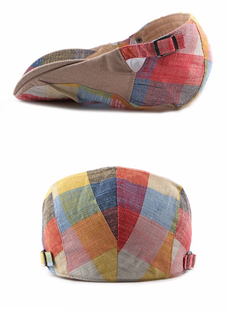 Nuovi arrivi Primavera Estate Berretti Cappelli Per Donna Uomo Multicolore Plaid Herringbone Berretti Duckbill Newsboy Cap Sottile Cabbie Ivy Cappello Piatto_voghion.com
