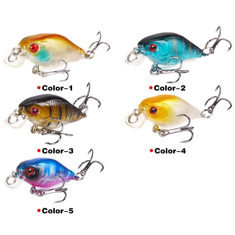 Lure Bait Rock Fat Man 4cm/4,6g Sort Tre Kroge Plastic Simulering Fiskeagn Hard Bait Bait Fiskeudstyr_voghion.com
