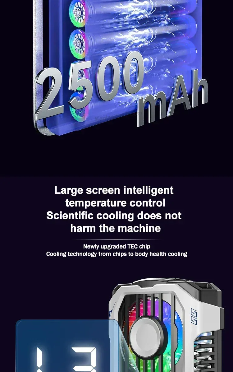 Magnetic Mobile Phone Cooling Fan Two Speed Adjustable Semiconductor Ice Sealed Radiator For IPhone Samsung Xiaomi_voghion.com