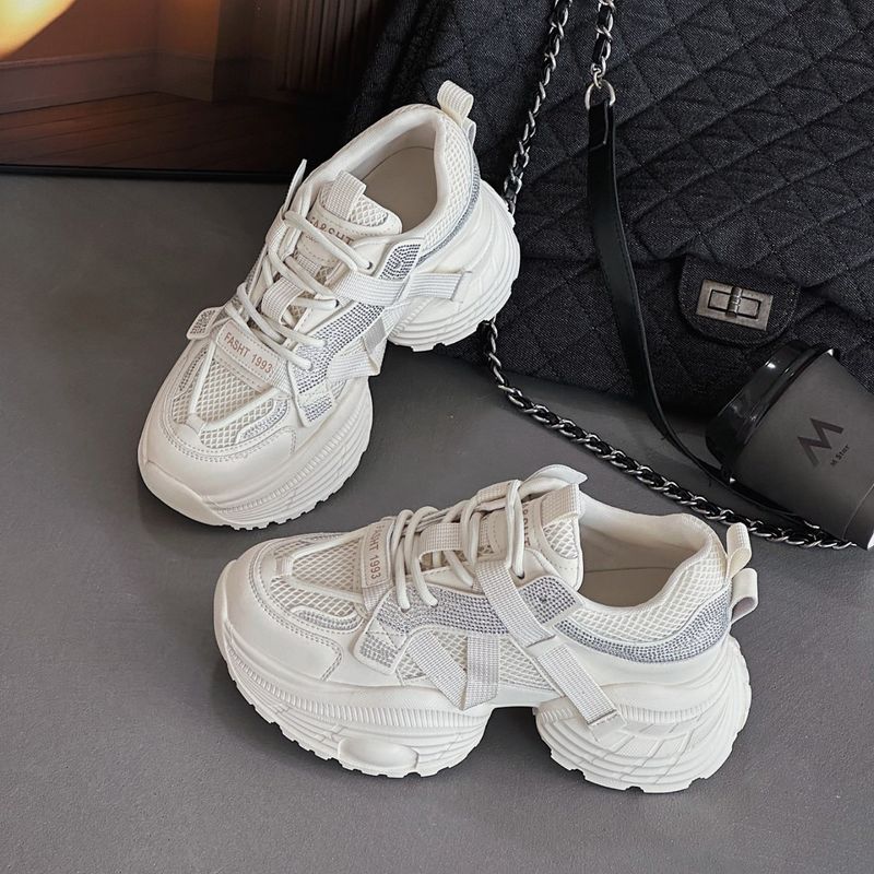 Real Leather Dad Increase Height In 2025 Spring And Autumn New Style Rhinestone Versatile Display High Thick Sole Small_voghion.com