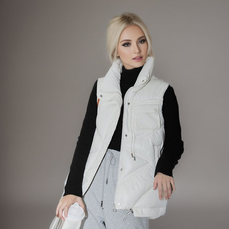 Giacca calda da donna in cotone, gilet invernale da donna, nuova moda tascabile, da indossare all'esterno, gilet leggero imbottito in cotone_voghion.com