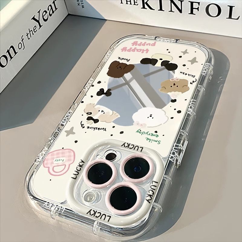 Cartoon Dog Suitable For IPhone 16 Pro Phone Case 15 Plus Mirror 14 Cute 13 Silicone 12/XR_voghion.com