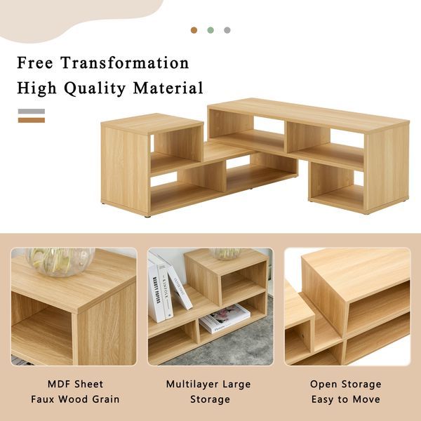 2 Pieces Cube TV Stand,Free Combination Gaming Entertainment Center Media Stand,Open Storage Bookcase Shelf For Living Room,2 Shelf Bookcase L-Shape_voghion.com