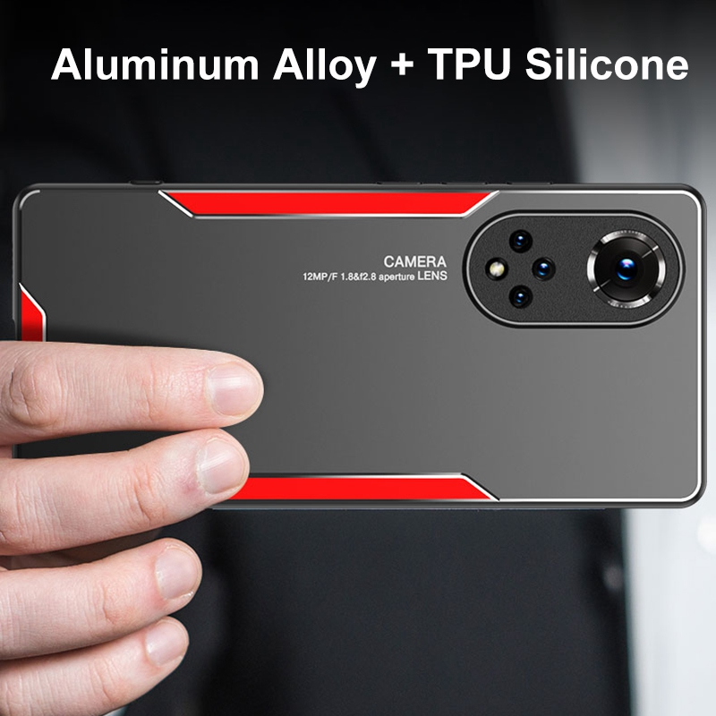 Cassa del telefono in metallo di alluminio per Huawei P40 P50 Nova 7 SE 8 9 Pro 7i 8i Custodia protettiva in silicone per Honor 50 Magic 3 Pro_voghion.com
