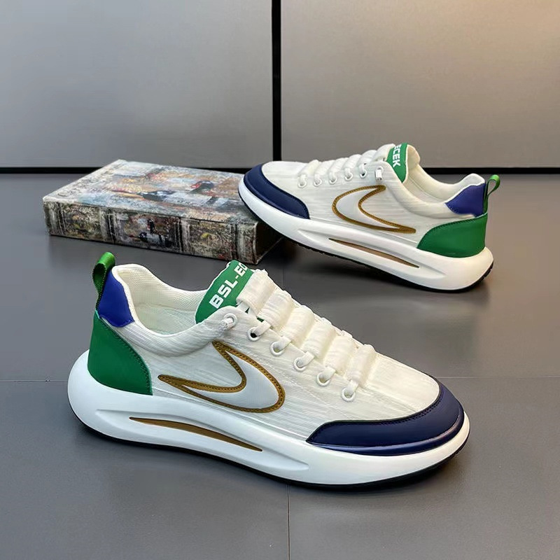 Spring New Men's Breathable Ice Silk Fabric Mesh Trendy Versatile Dad Soft Sole Sports Casual Agan Shoes_voghion.com