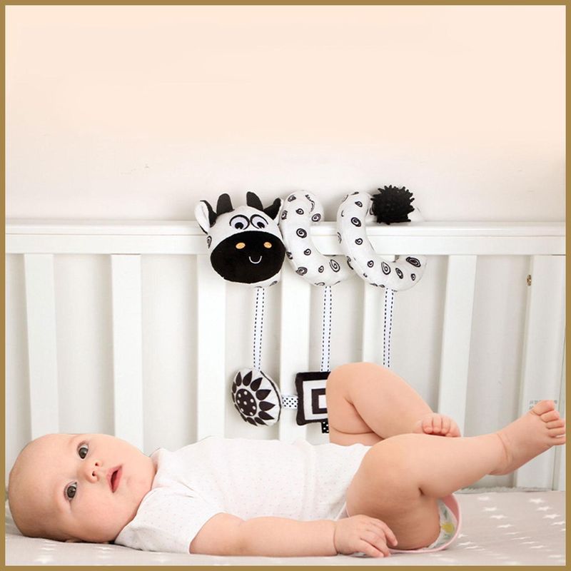 Black White And Animal Visual Stimulation Early Education Crib Toy_voghion.com