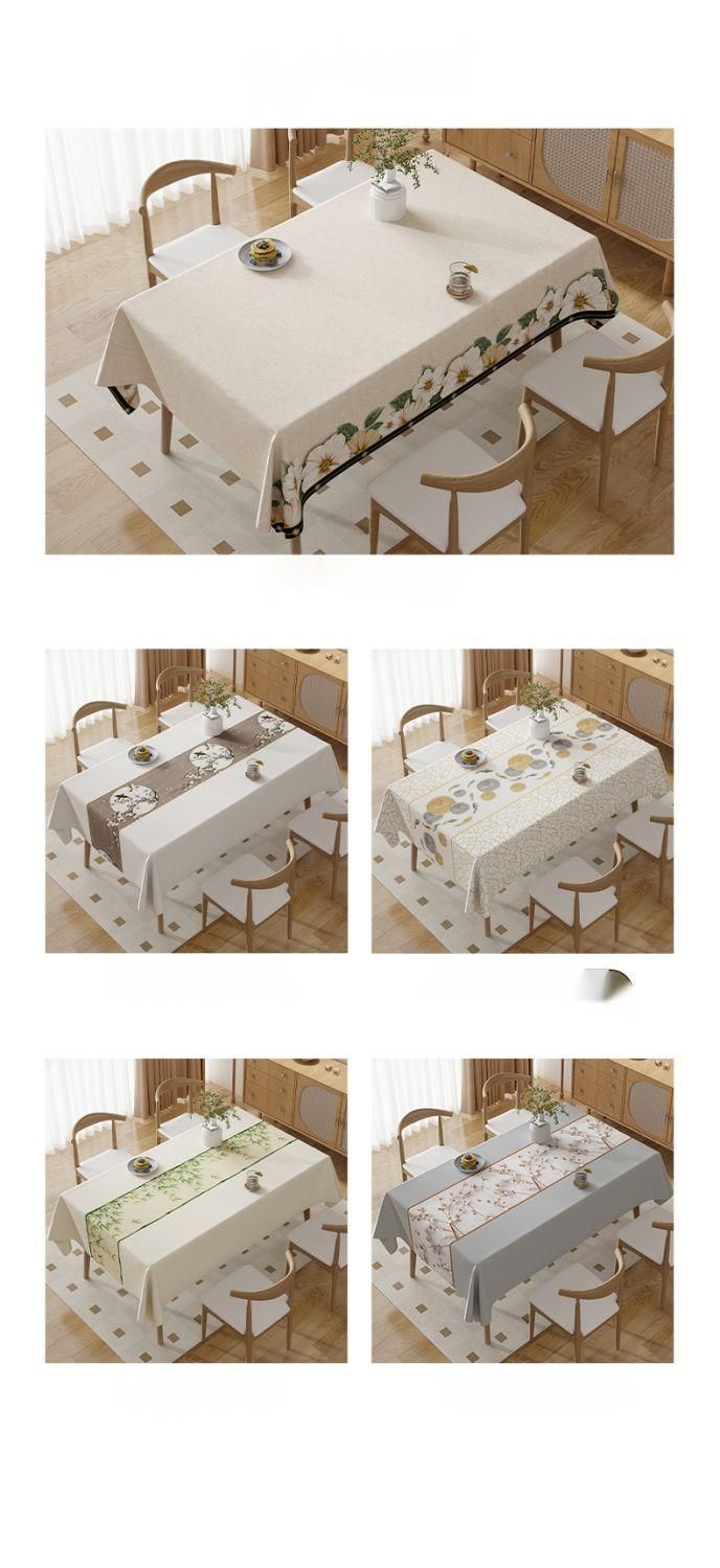 High-end Wash-Free, Wipeable, Waterproof, Oil-Proof, Home Atmosphere Tablecloth, Light Luxury, High-End Feel,_voghion.com
