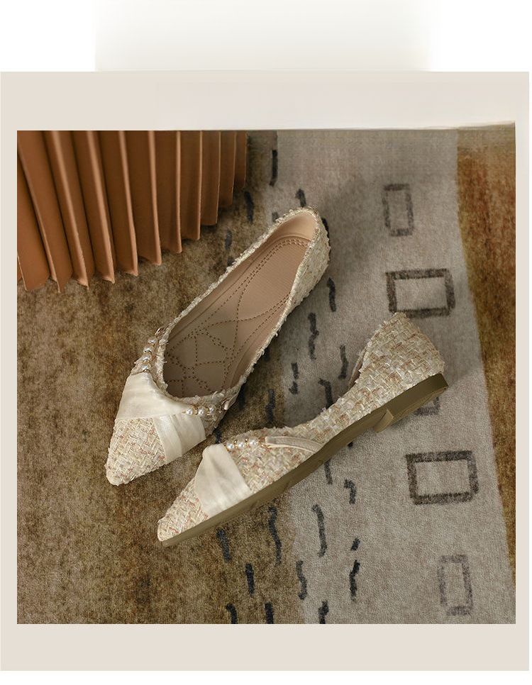 Scarpe da donna a punta Autunno/Inverno 2025 Nuove versatili ballerine basse con design a suola morbida_voghion.com