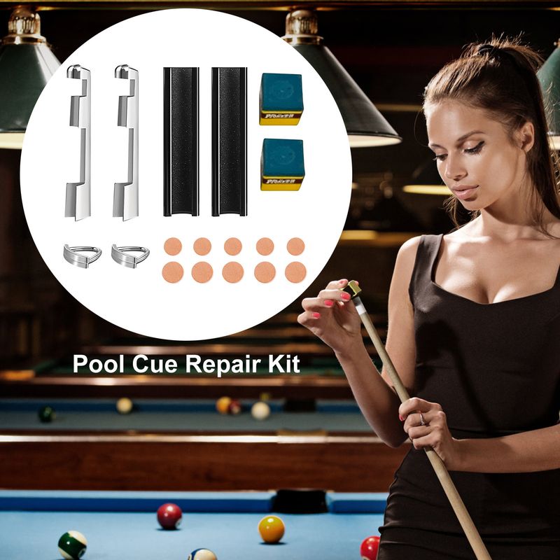 16pcs pool cue tip replacement pool cue repair pool cue tip repair tool set_voghion.com