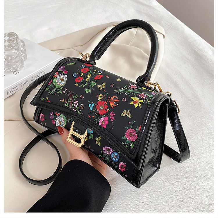 European and American retro small square bag, single shoulder women's bag, fashionable crossbody, casual and elegant printed bag, women's bag_voghion.com