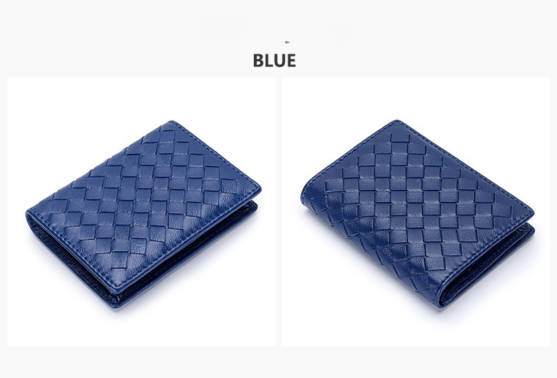 Designer heren- en damestas van geweven schapenvacht Nieuwe visitekaartjestas Multifunctionele leren tas Kaartclip voor heren Eenvoudige nulportemonnee_voghion.com