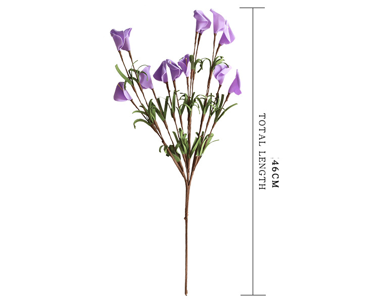 Calla giglio PE pastorale produttore di fiori artificiali decorazione della casa matrimonio tenuto in mano fiore parete pianta fiore artificiale MW21804_voghion.com