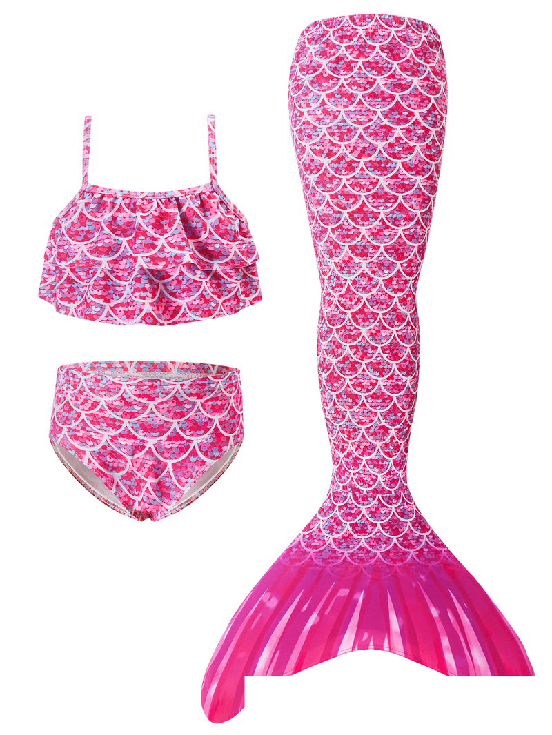 Mutter & Kinder Meerjungfrau kinder badeanzug leistung Badeanzug drei-stück Fischschwanz mädchen Prinzessin rock bikini_voghion.com