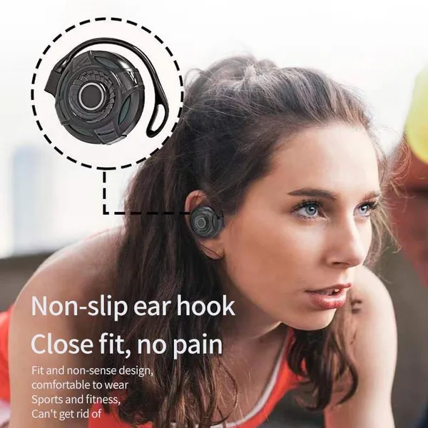 Auriculares inalámbricos TWS con control táctil para colgar en la oreja, con Bluetooth 5.2, para música, deportivos, para correr y con micrófono_voghion.com