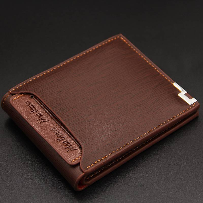 Men's Stylish Short Wallet - Multifunctional Casual Iron Edge Card Holder & Coin Pouch - Perfect for Everyday Use_voghion.com