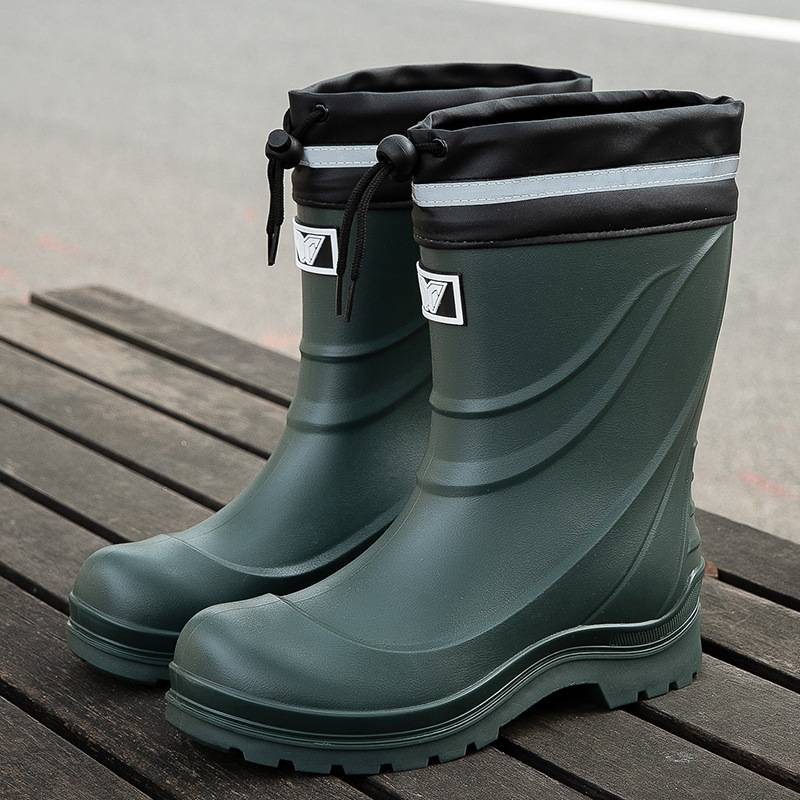 Pantofi de ploaie pentru bărbați, cizme impermeabile, cizme de ploaie antiderapante, cizme de ploaie medie, pantofi de cauciuc la modă, casual, alunecare_voghion.com
