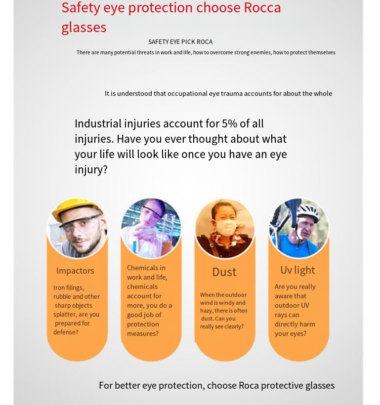 Roca AL026 Ochranné brýle proti zamlžování a nárazům, ochranné brýle, nárazuvzdorné, větruodolné brýle pro muže a ženy na kole_voghion.com