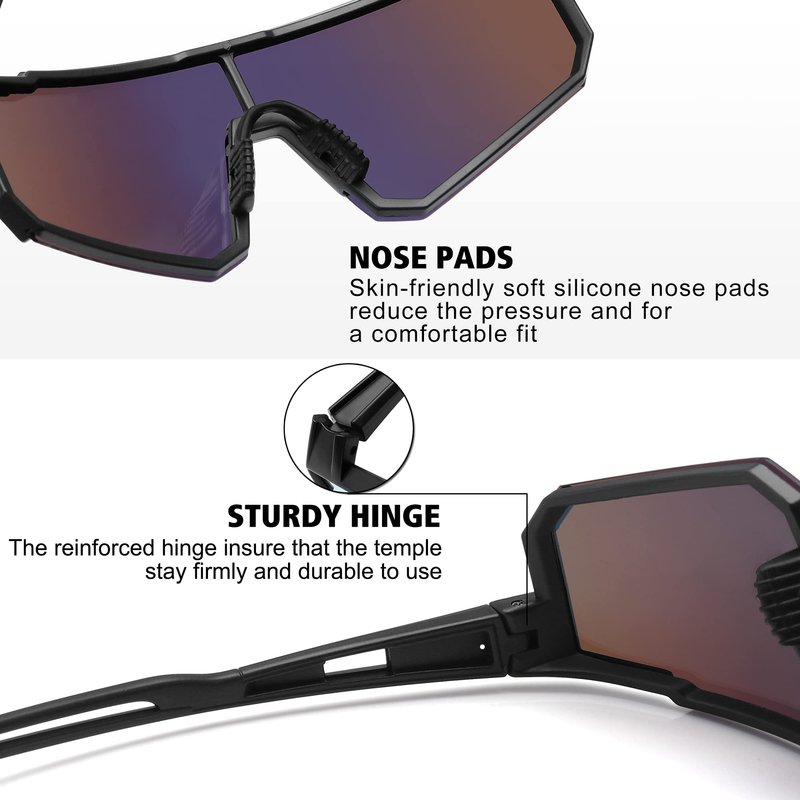 Lunettes de soleil de sport pour hommes et femmes, lunettes de soleil pour la conduite, la pêche, le cyclisme, le VTT, protection UV400_voghion.com