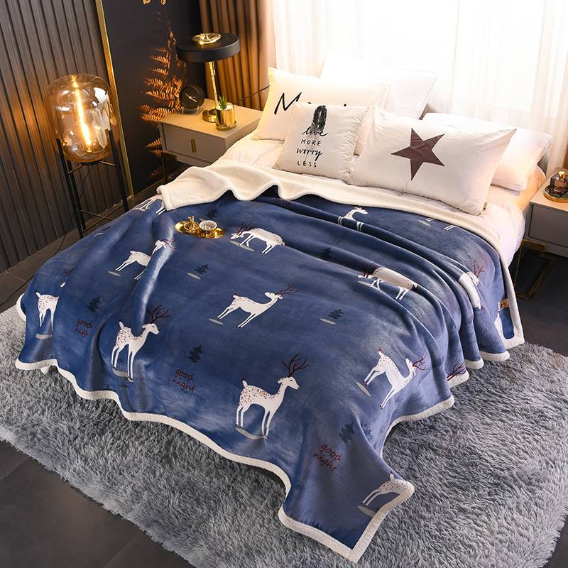 Plüsch-Fleecedecke für Kinder aus Lammfell – ultraweiche doppellagige Sherpa- und Korallenfleecedecke_voghion.com