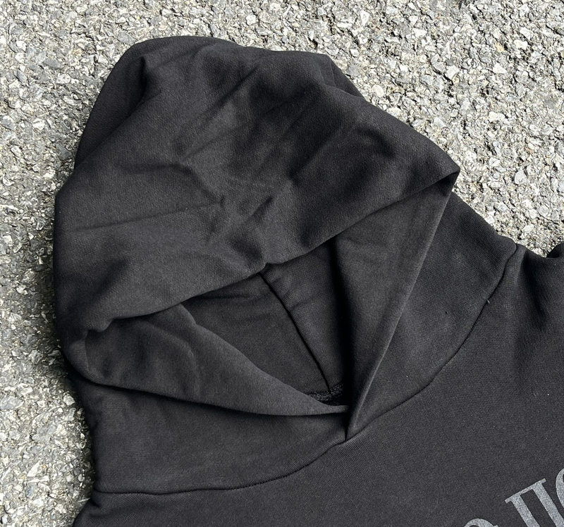 Sudadera con capucha de terciopelo Black Dog Loose Plus_voghion.com