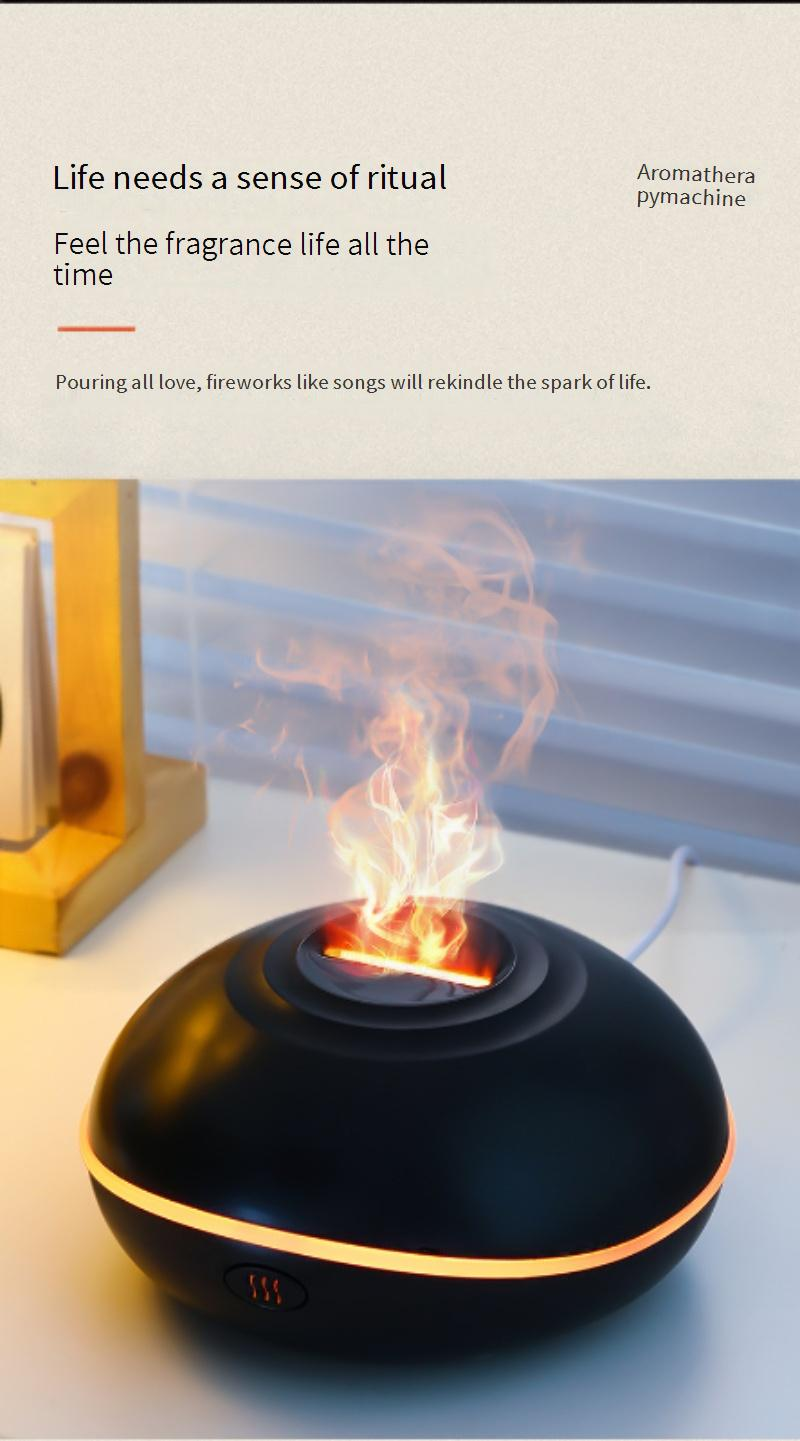 USB Aroma Diffuser With Colorful Flame Effect, Ultrasonic Humidifier For Home & Car, 500ml Large Mist Output, Quiet Operation (36dB), 2-8H Timer_voghion.com
