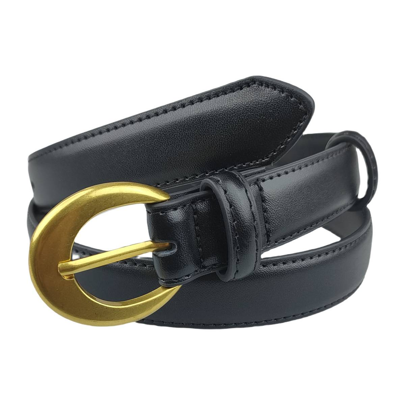 Cintura con fibbia ad ardiglione di alta qualità, semplice, versatile, decorativa, di tendenza, casual, da donna._voghion.com