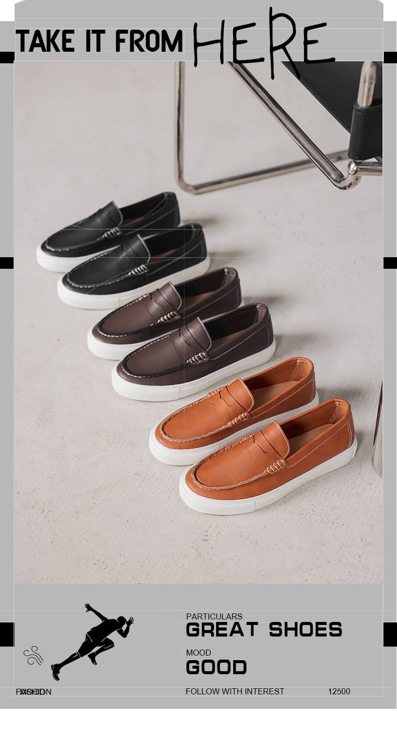 Sommer-Loafer, britische Freizeitschuhe, Herren-Lederschuhe, Bean-Schuhe, Schnürschuhe, im Internet bekannte und beliebte Herrenschuhe_voghion.com