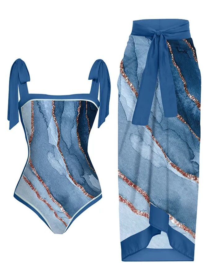 Abbigliamento da donna Nuovo costume da bagno da donna con stampa multicolore, personalità, moda, vita alta, bikini set_voghion.com