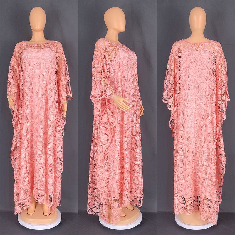 Abito lungo burqa largo in pizzo idrosolubile di grandi dimensioni da donna_voghion.com
