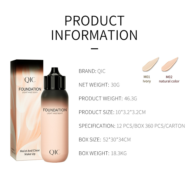 QIC Qini Color Baby Bottle Concealer Flüssigfoundation Feuchtigkeitsspendend, Klar, Wasserfest, Natürlich aufhellende Haut BB_voghion.com