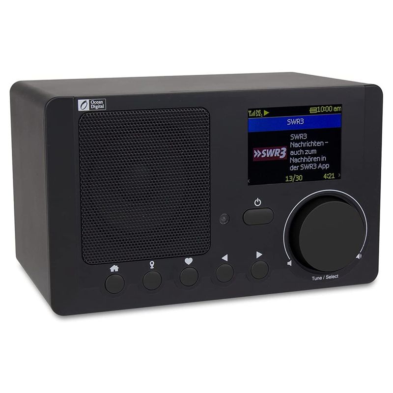 Rádio Internet Wi-Fi Bluetooth Speaker com 2,4 polegadas de tela colorida sem fio Airmusic Control APP-Preto (WR-210CB)_voghion.com