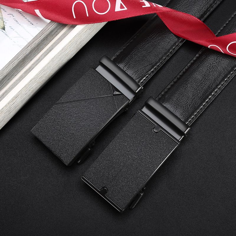 Belt high-end automatic iron buckle head decoration cowhide men's casual belt_voghion.com