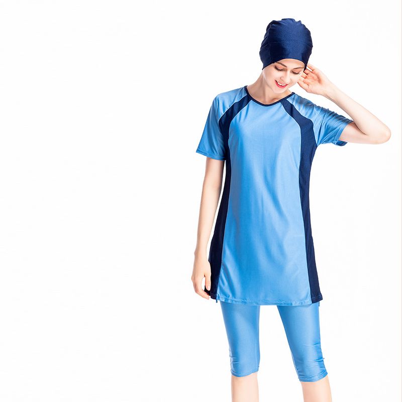 Women's Clothing Sunscreen Cropped Pants Short Sleeved Three Piece Swimsuit_voghion.com