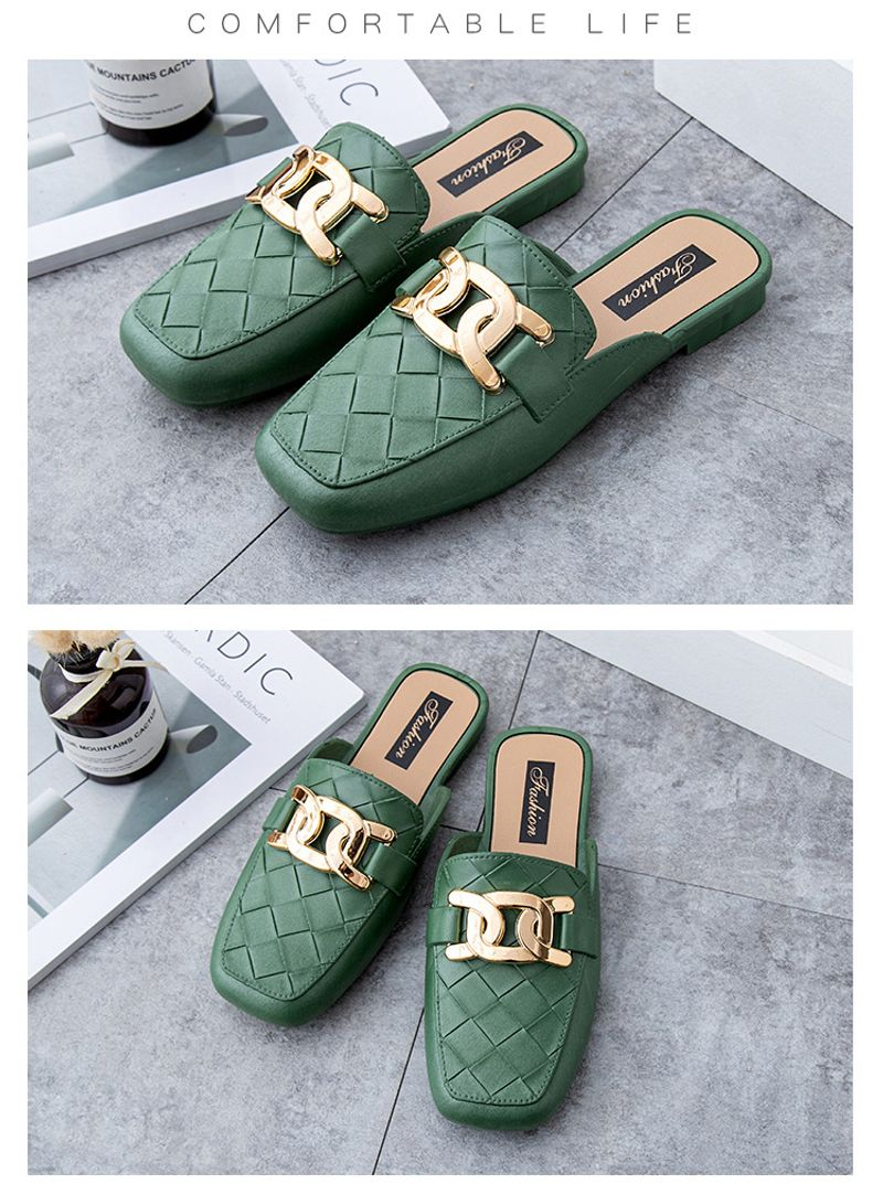P7 Baotou half women's fashion summer outerwear, non-slip flat slippers, casual single shoes, outdoor sandals_voghion.com