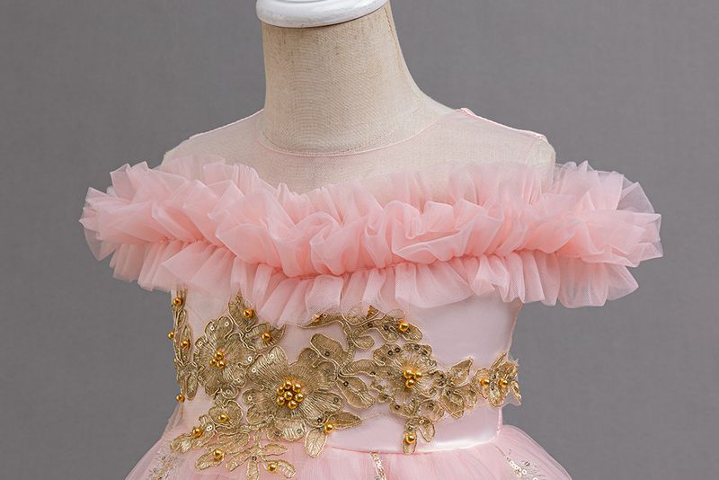 Kinderkleding Meisjes Strapless Trouwjurk Verjaardag Feest Prestaties Sleepjurk Kinderjurk_voghion.com