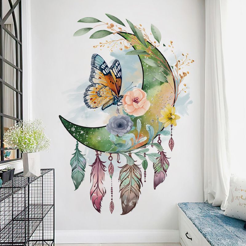 Chuanhao CH36039 Papillon Attrape-rêves Décoration de chambre à coucher confortable Autocollant mural autocollant_voghion.com