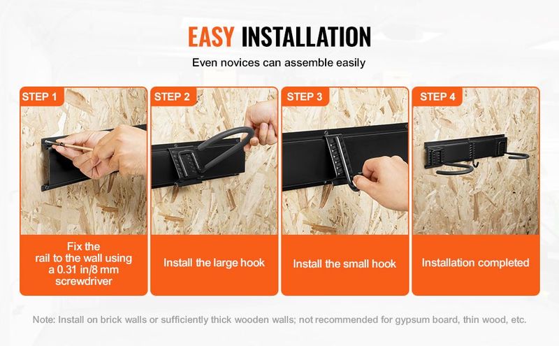 VEVOR Bike Storage Rack, 2 Bike Racks, Wall Mount Bike Storage Hanger, Home And Garage Organizer, Customizable For Various Bike Sizes, Adjustable Holder For Space Saving, Holds Up To 100 Lbs, 17-inch_voghion.com