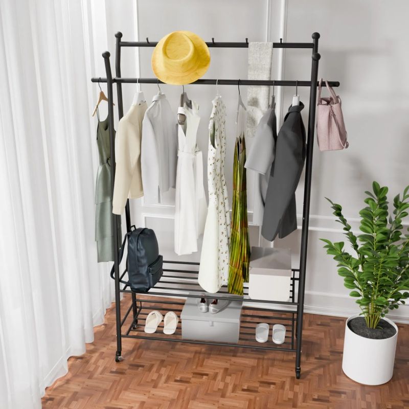 Drying Towel Blanket And With Towel Shelf Extra Standing For Storage Towel A Wheel Drying Stand Free Metal 1pc Metal Rack Large_voghion.com