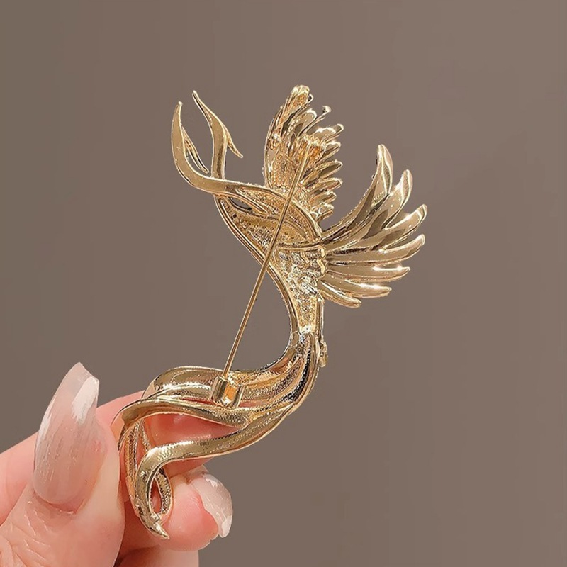 Spilla cinese di alta qualità, spilla fenice retrò in smalto da donna, spilla di lusso di alta qualità, accessori per abiti con temperamento_voghion.com